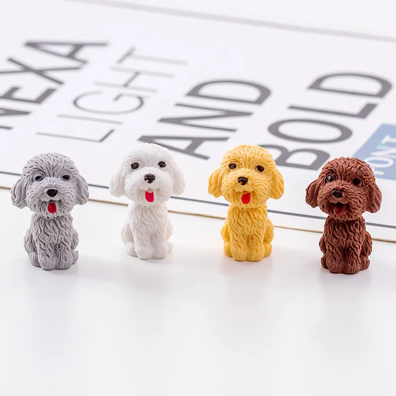 1 Pcs Creative Cute Cartoon Dog Eraser Kawaii Stationery Pencil Rubber Eraser Student Kids Gifts School Office Supplies