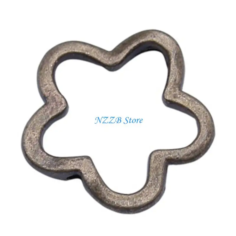 

T21F 20pcs/lot Antique Silver Bronze Hollow Flower Beads Loose Bead Spacer Connectors