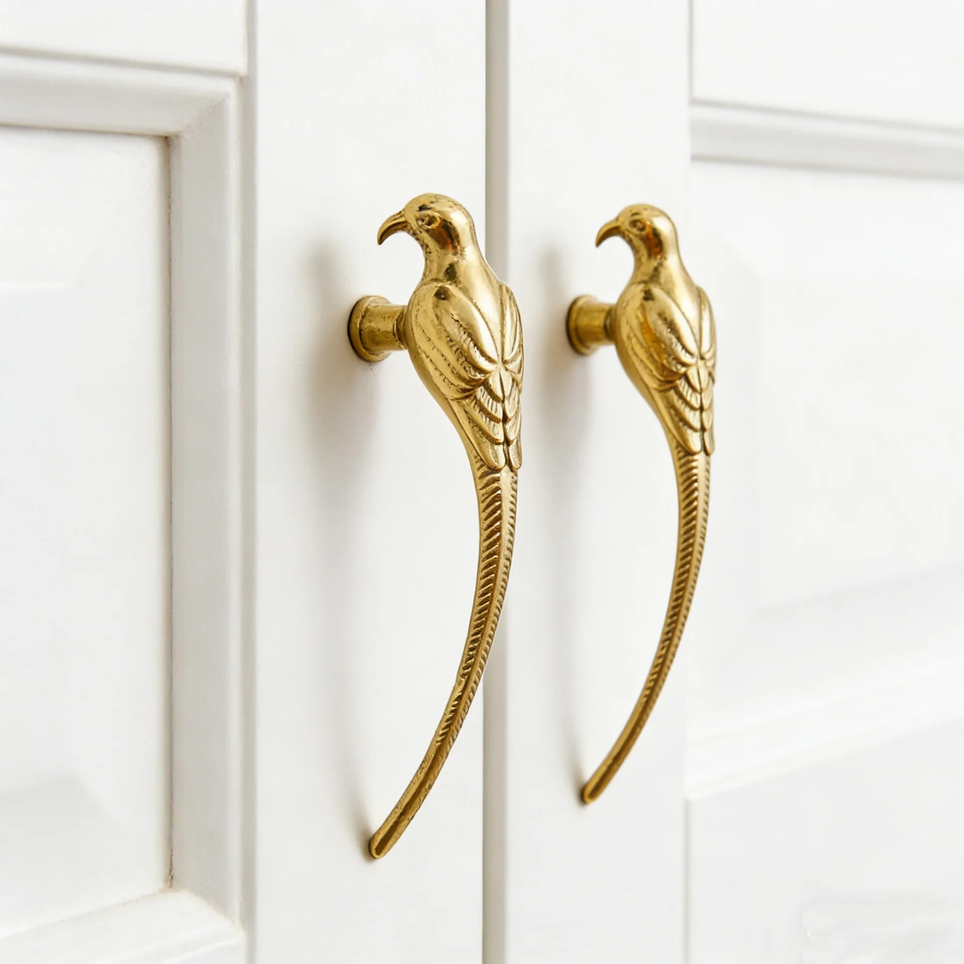 Kreative Messing-Glücksbringer-Vogel-Knöpfe für Schubladen und Schranktüren, Küchenschrank- und Schuhknöpfe, Reine Kupfergriffe für Möbeldekoration – Detail 1