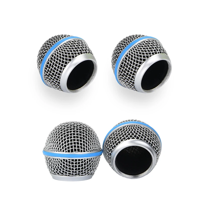 4Pc Mesh Ball Head Wired Wireless Microphone Grille Microphone Replacement Head Steel Shure BETA 57A 58A 87A E845S E945 view 3