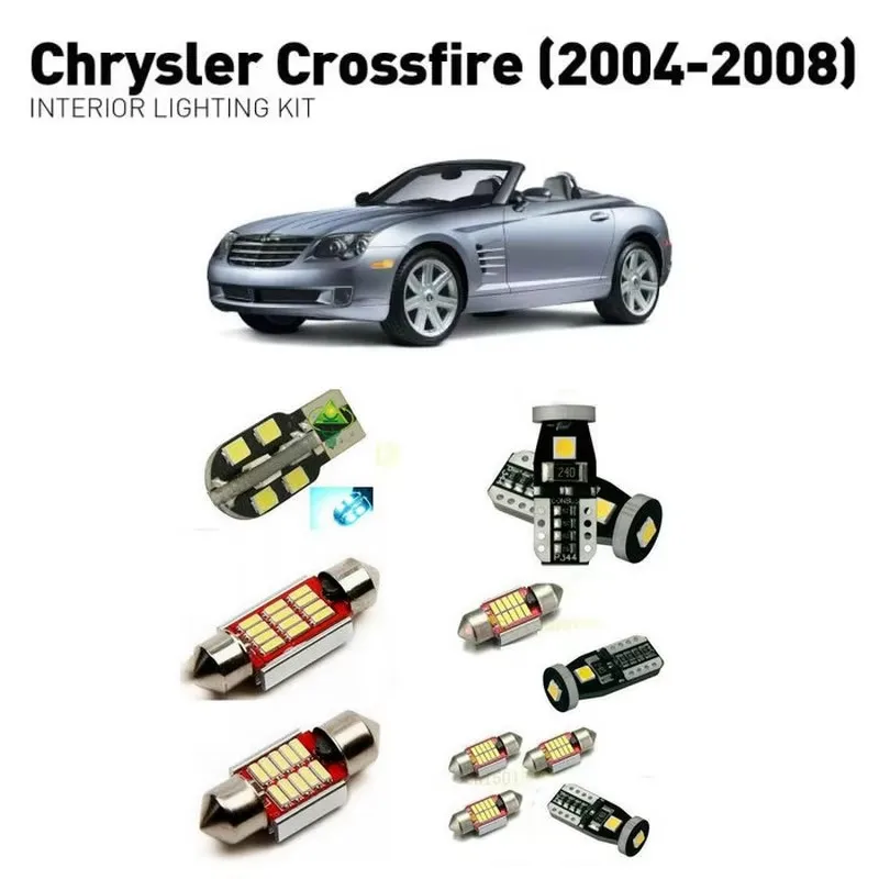 

Для Chrysler crossfire 2004-2008 11 шт. автомобильное светодиодное внутреннее освещение авто автомобильные лампы лампы для автомобилей без ошибок
