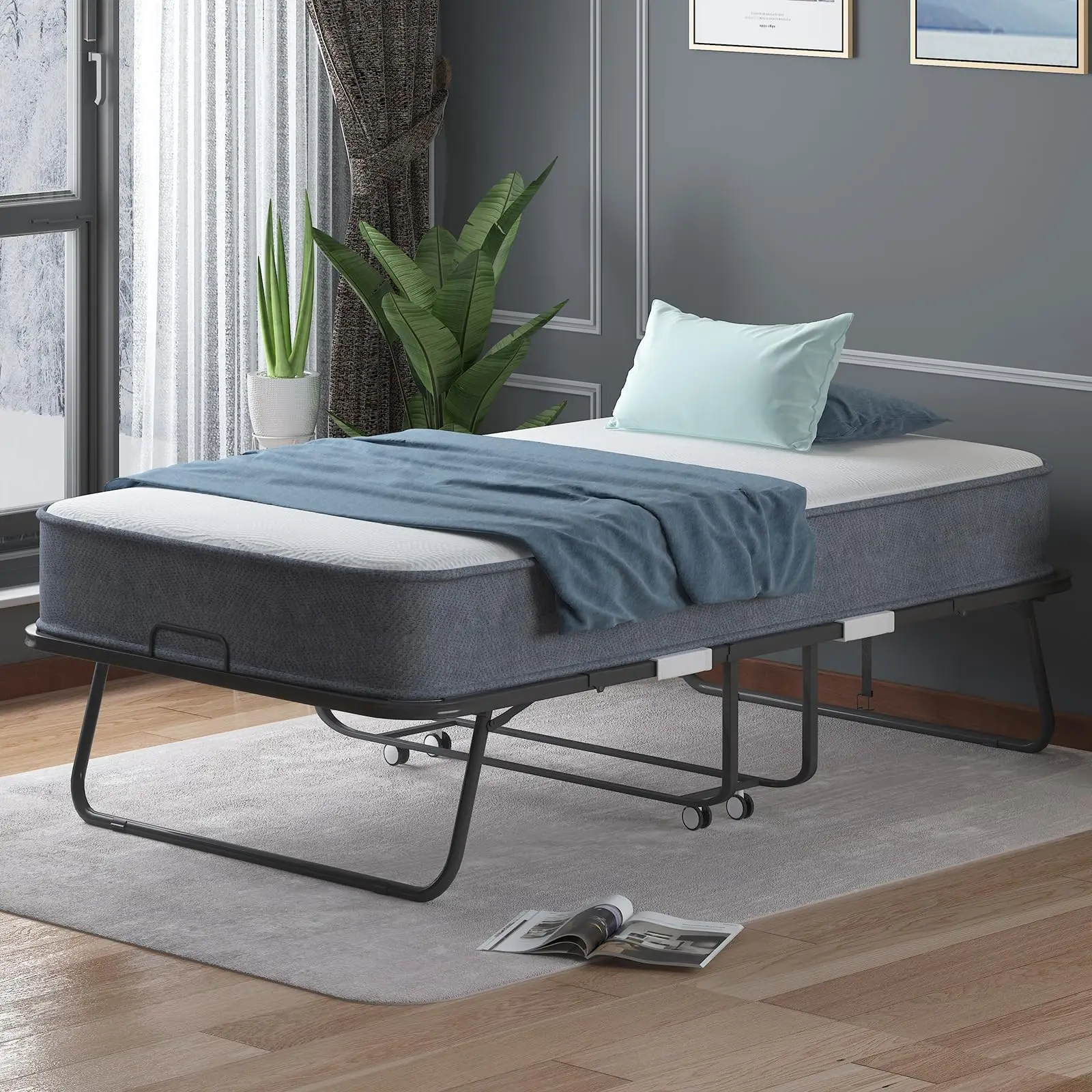 Folding Bed with Mattress, 75