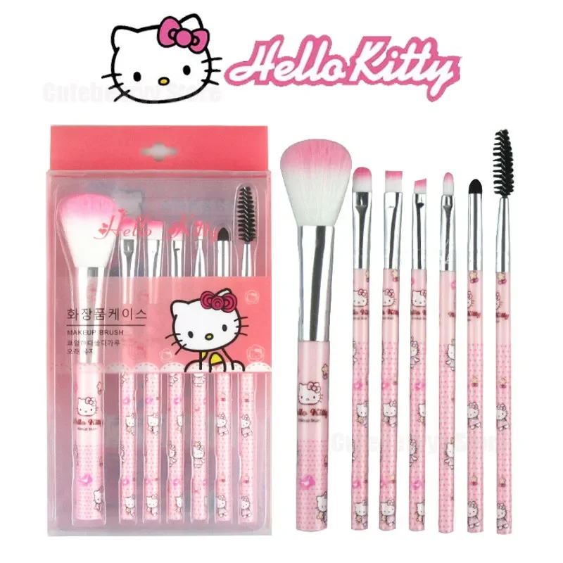 Hello Kitty Set di pennelli per il trucco con scatola pennello per ombretti per labbra pennelli cosmetici professionali Mini strumento di bellezza