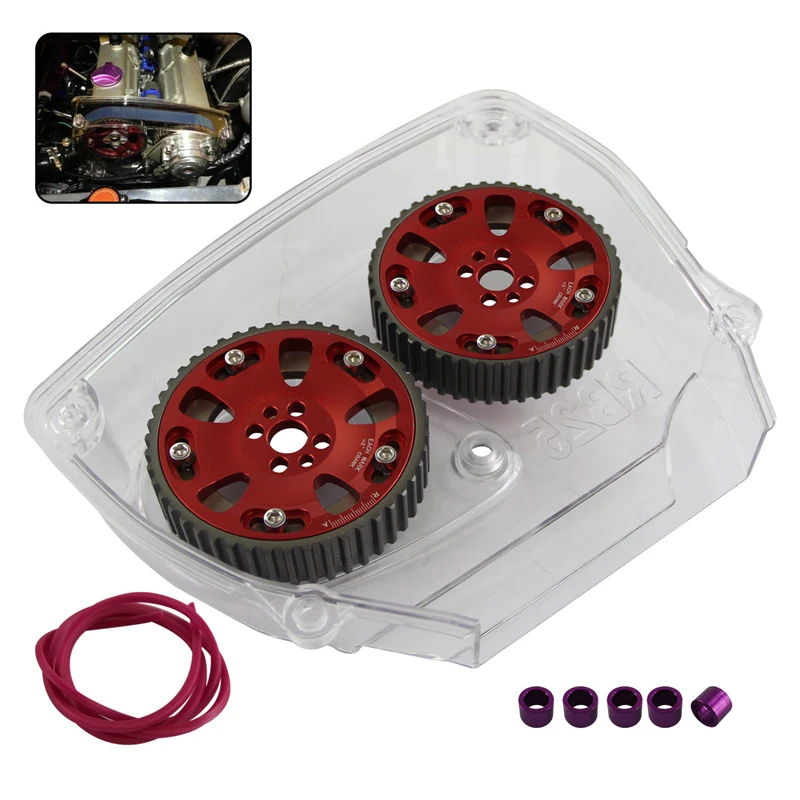 Cam Gear Pulleys + Timing Belt Cover Fits for Nissan Skyline R32 R33 RB25DET 1989-1998