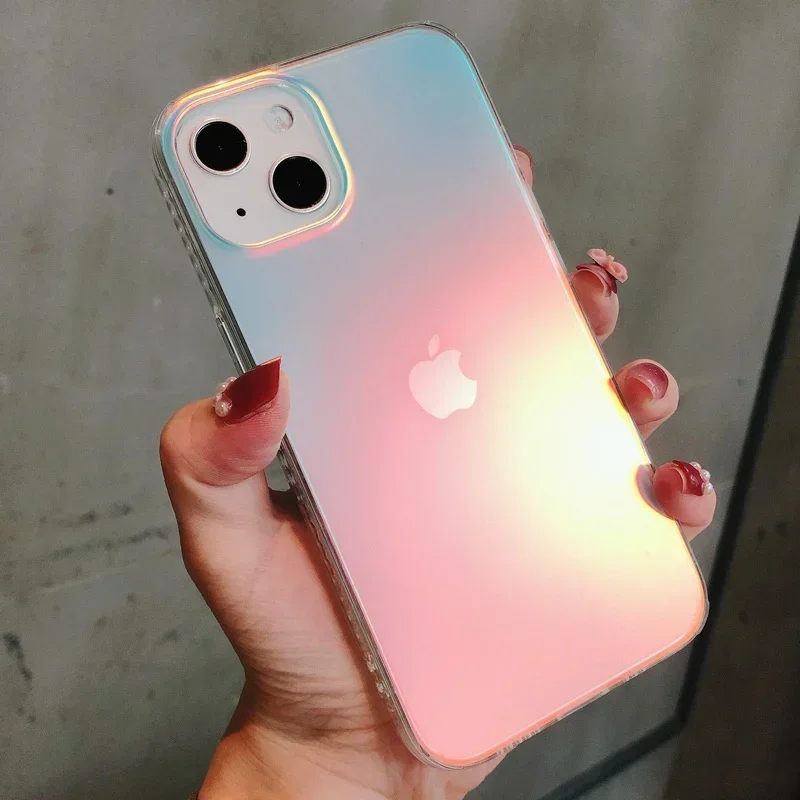 Чехол Aurora для iPhone 17 Pro Max, матовый, противоударный, лазерный градиент — фото товара