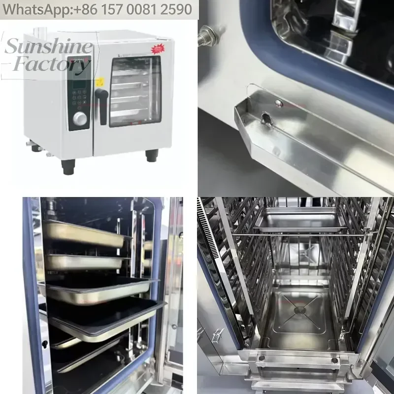 4-1/2 Tray Electric Combi Oven Computerized Steam & Bake Oven