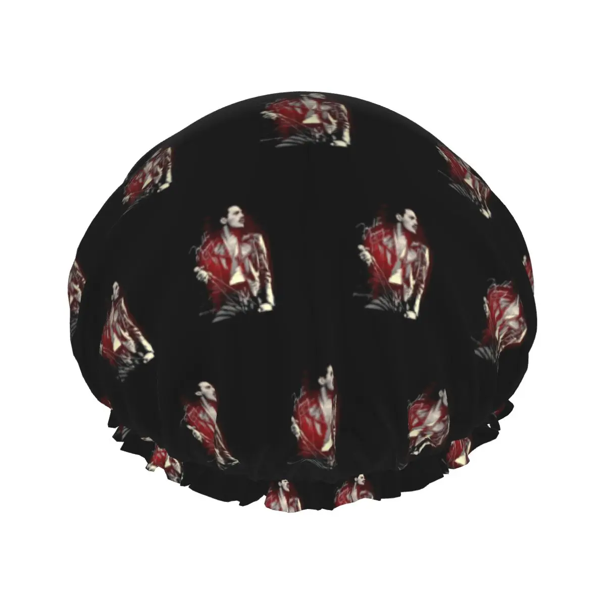 Rock Band Freddie Mercury Shower Caps for Women Oversized Waterproof British Singer Bath Hair Cap