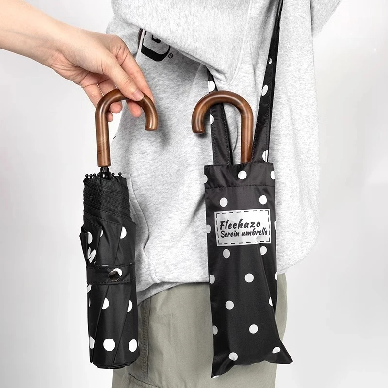 Dual-use Sunny & Rain Umbrella for Women UV Protection Sun Umbrella Portable Folding Vintage Sunshade