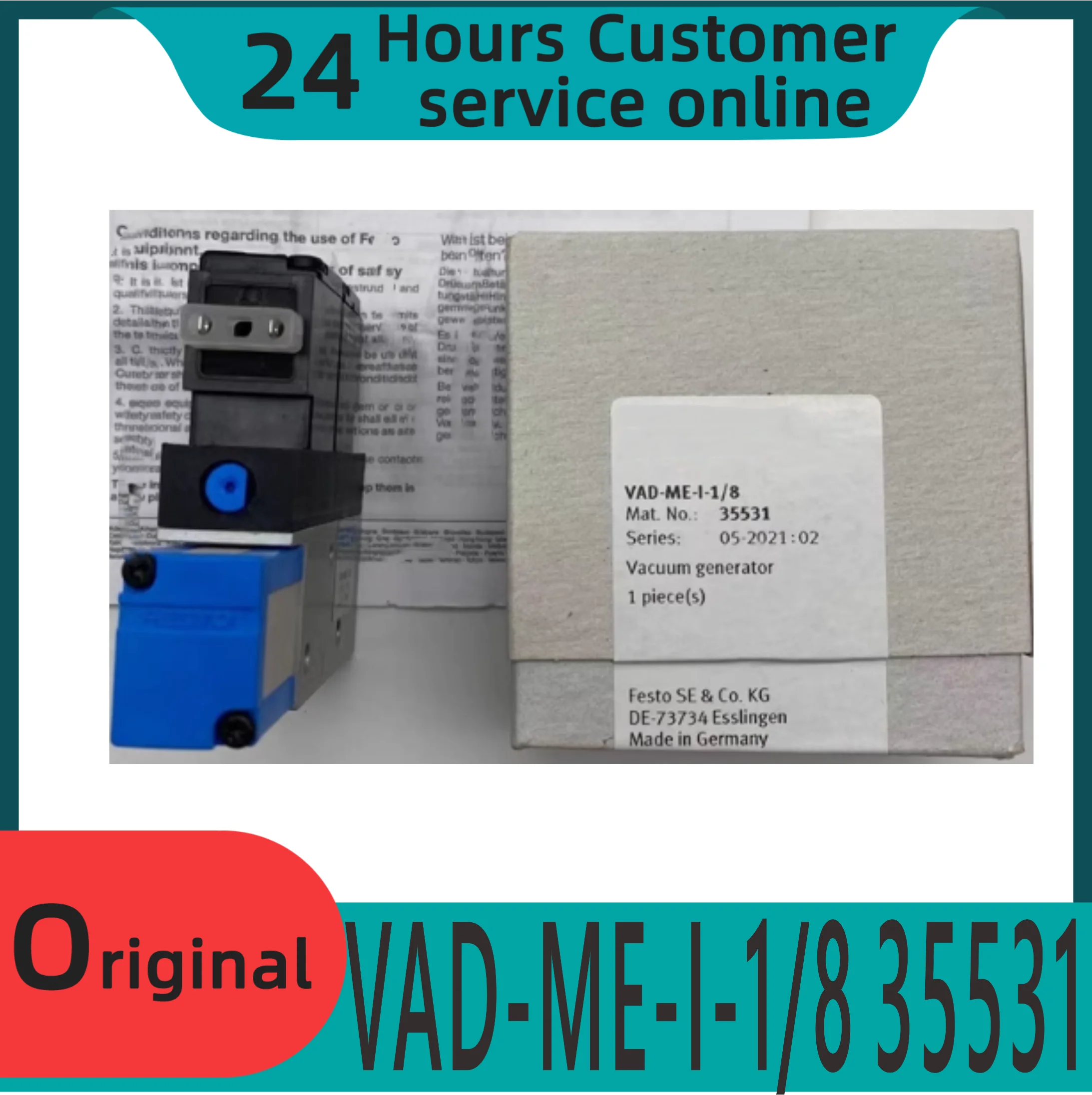 

Brand new original T-shaped height vacuum generator VAD-ME-I-1/8 35531