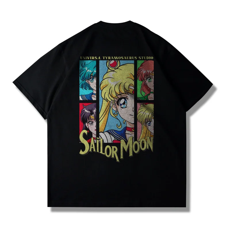 

Sailor Moon short-sleeved T-shirt girl's heart kawaii summer new casual loose men and women same creative print short-sleeved