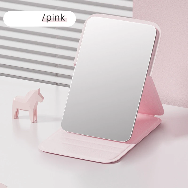 Hand-held Desktop Stand Mirror High Definition Folding Makeup Mirror Light Weight Easy To Carry Vanity Mirror Cosmetic Tools