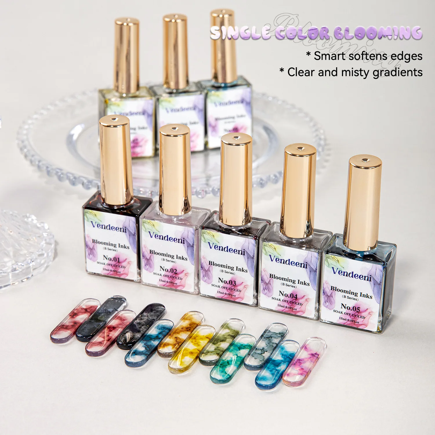 12 ألوان 15 مللي بريق المائية حبر طلاء الأظافر الهواء الطبيعي الجاف ازدهار تأثير التدرج الحبر DIY بها بنفسك الرخام للتقليم #5