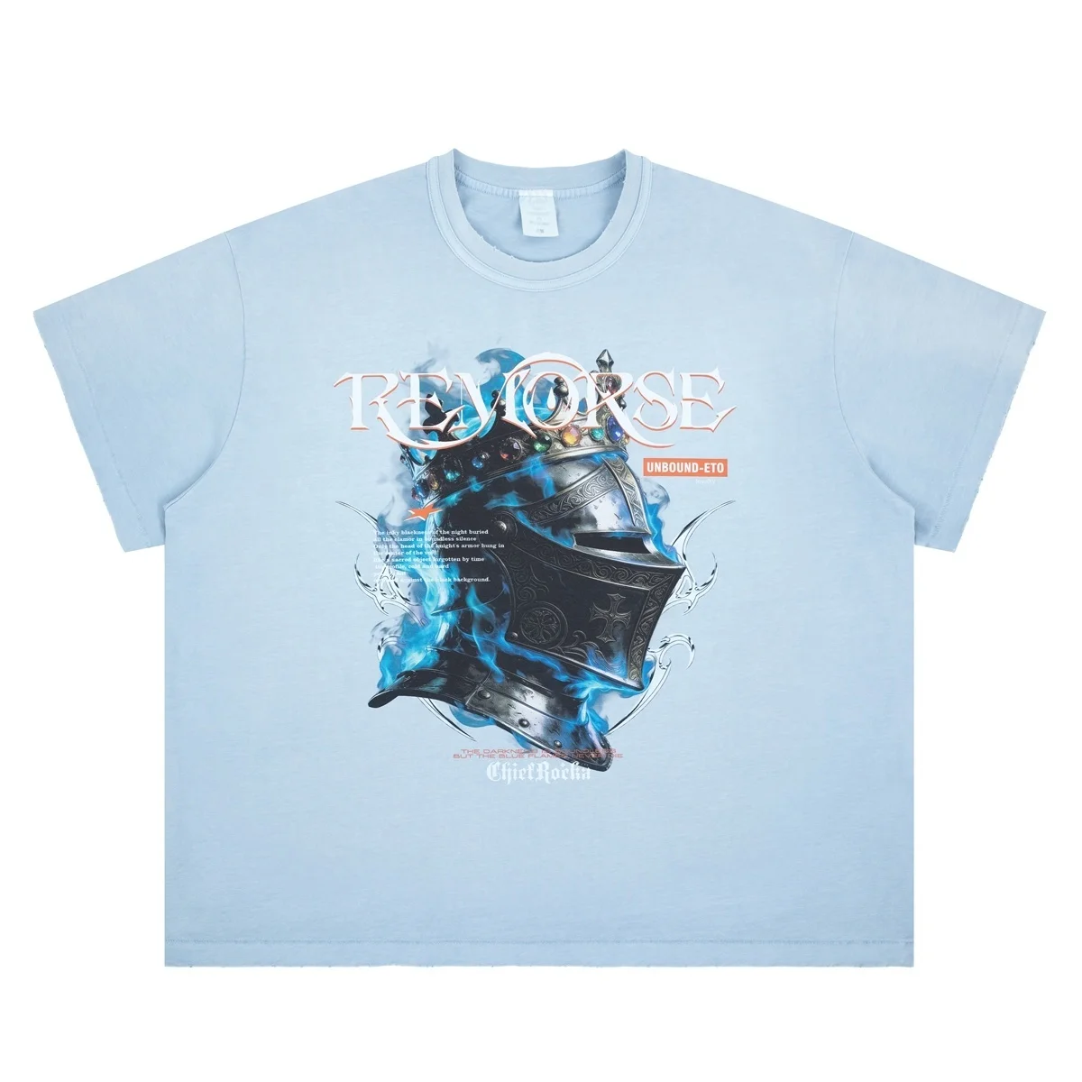 Knight Helmet Print Digital Printing T-Shirt Men Women Best Quality Washed Top T Shirt Tee