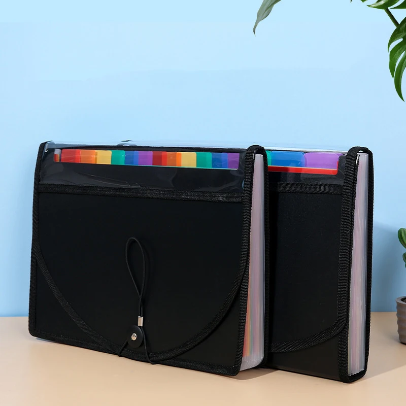 A4 três lados selados grande capacidade arco-íris acordeão saco estudante escritório classificação de armazenamento multi-camada saco de documentos