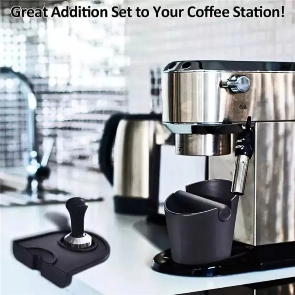 

Ведро для кофейной гущи из нержавеющей стали, противоскользящее основание, скошенный дизайн, коробка для хранения кофейной гущи, большой вместительный резиновый стержень