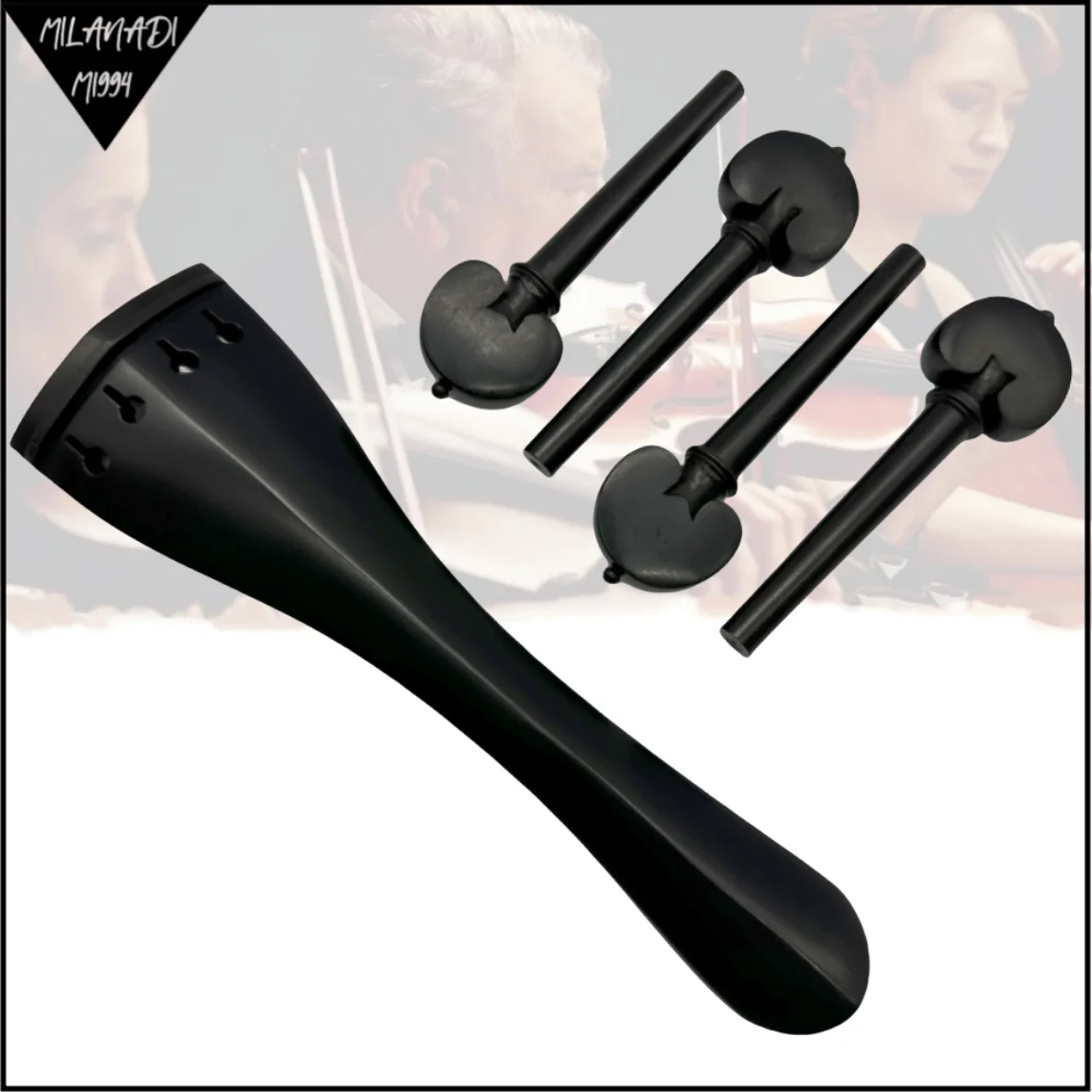 High quality 4/4 Cello Indonesian A-grade ebony wood tailpiece&tuning pegs Accessories parts fittings