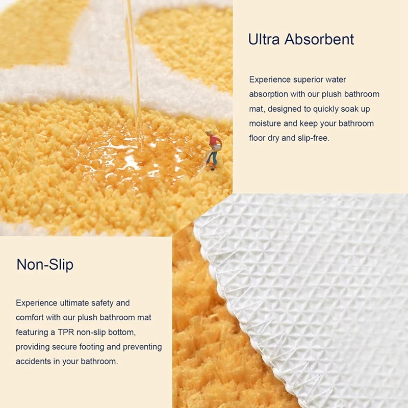 Flower Rug Machine Washable Bath Rugs Accent & Absorbent Flower Bath Rug, 23.6 X 23.6 Inch