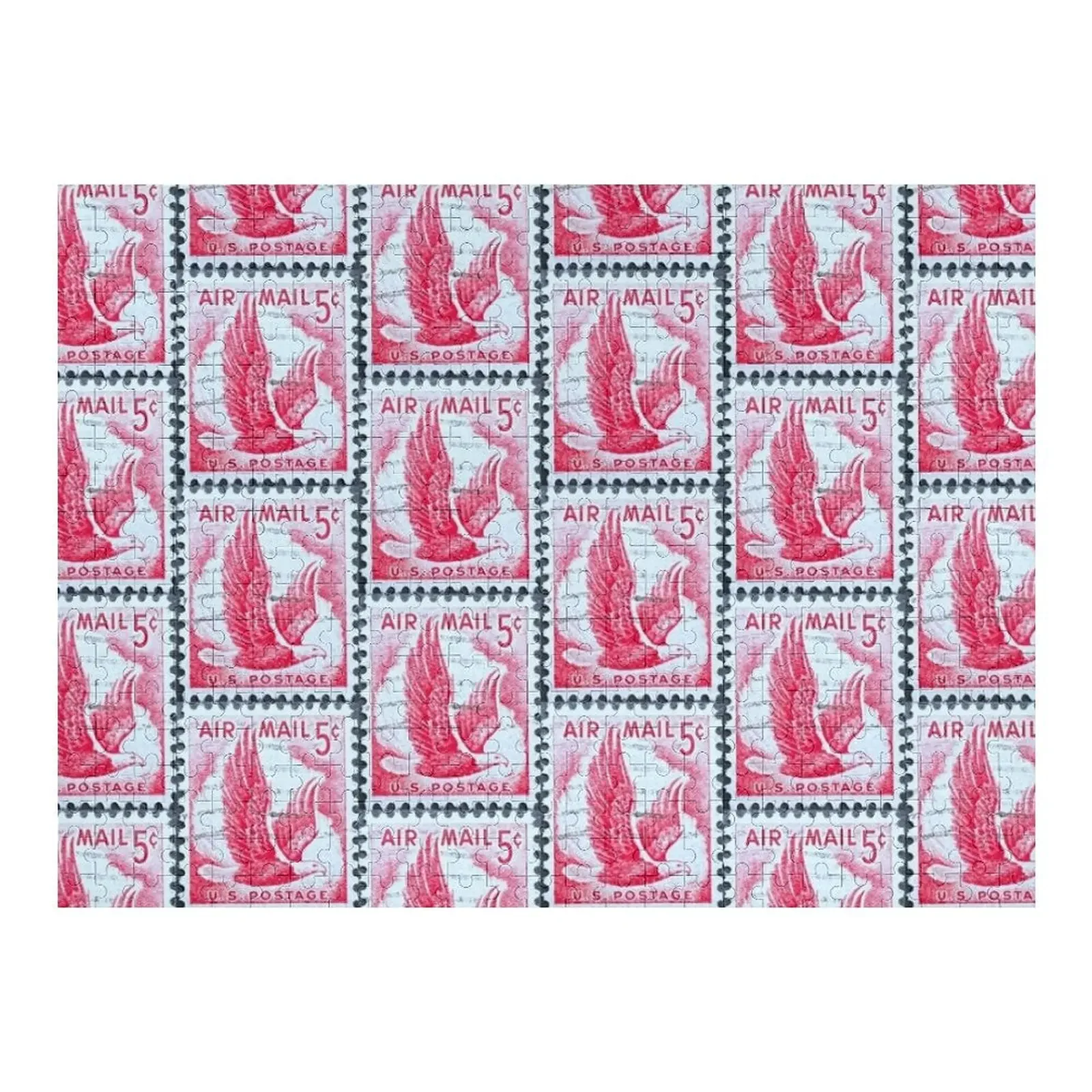 

Air Mail Eagle Red Vintage Postage Stamp Jigsaw Puzzle Wooden Jigsaws For Adults Name Wooden Toy Wooden Animal Puzzle