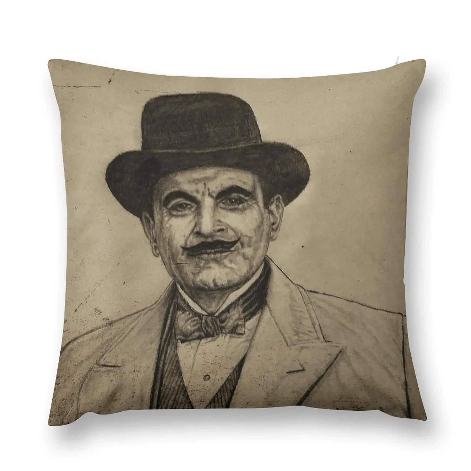 Hercule Poirot (David Suchet) Throw Pillow Sofa Cushions Embroidered Cushion Cover Throw Pillow Covers pillow