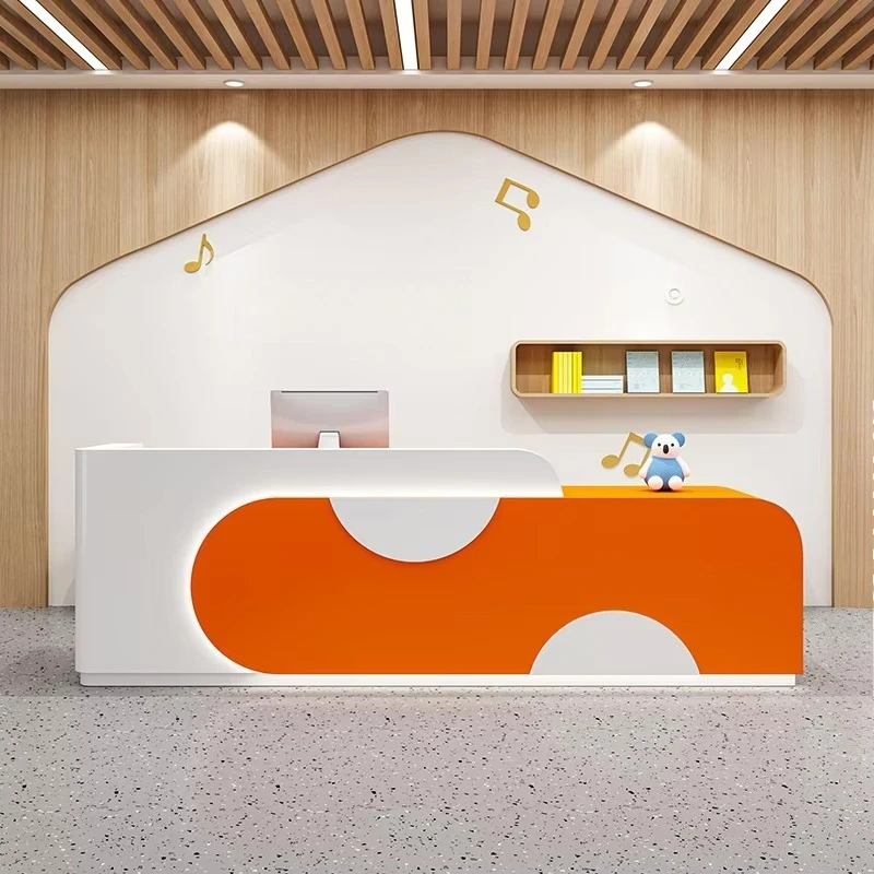 az-Training Commercial Reception Desk Storage for Early Education Kindergarten Dance Room Bar Playground Maternal MDF@