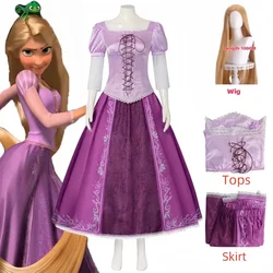 Tangled Rapunzel Cosplay Costume Adult Carnival Uniform Wig Halloween Costumes Women Fancy Dress