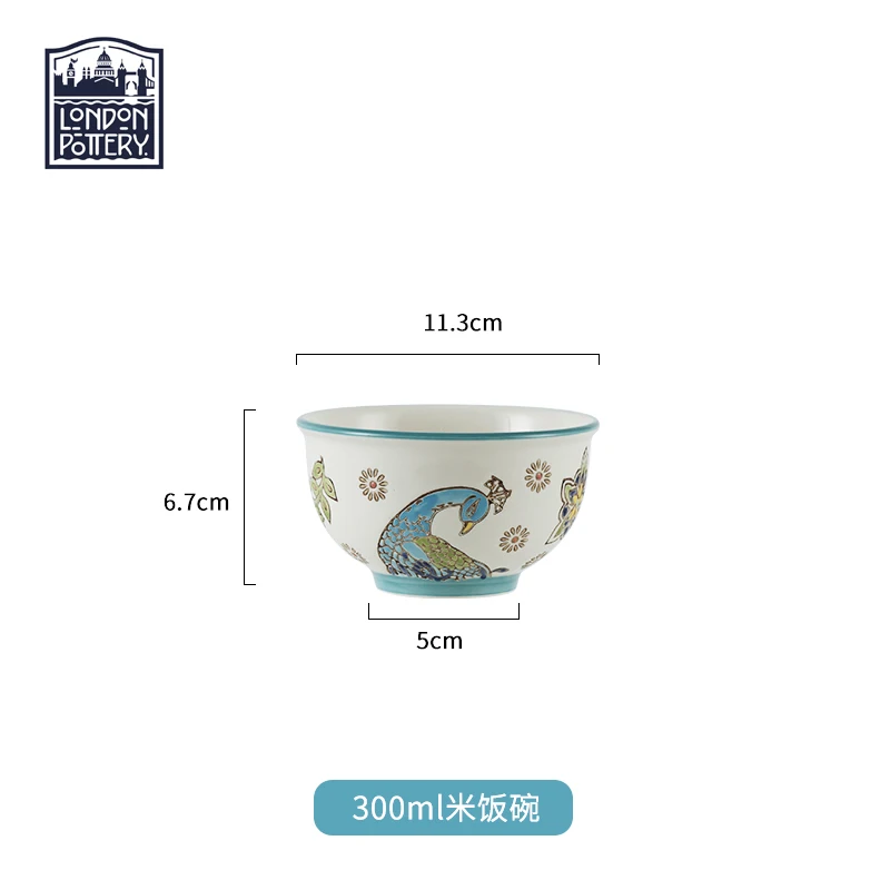 

London Pottery 300ML ceramics pottery rice bowl fruit ramen bowl instant noodles salad bowl pretty french tableware for kitchen