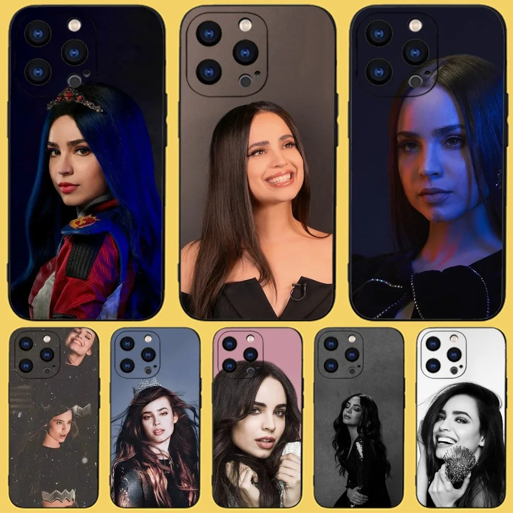 S-Sofia Carson Phone Case For iPhone 15,14,13,12,11 Plus,Pro,Max,XR,XS,X,7,8 Plus,SE,Mini Black Silicone Soft