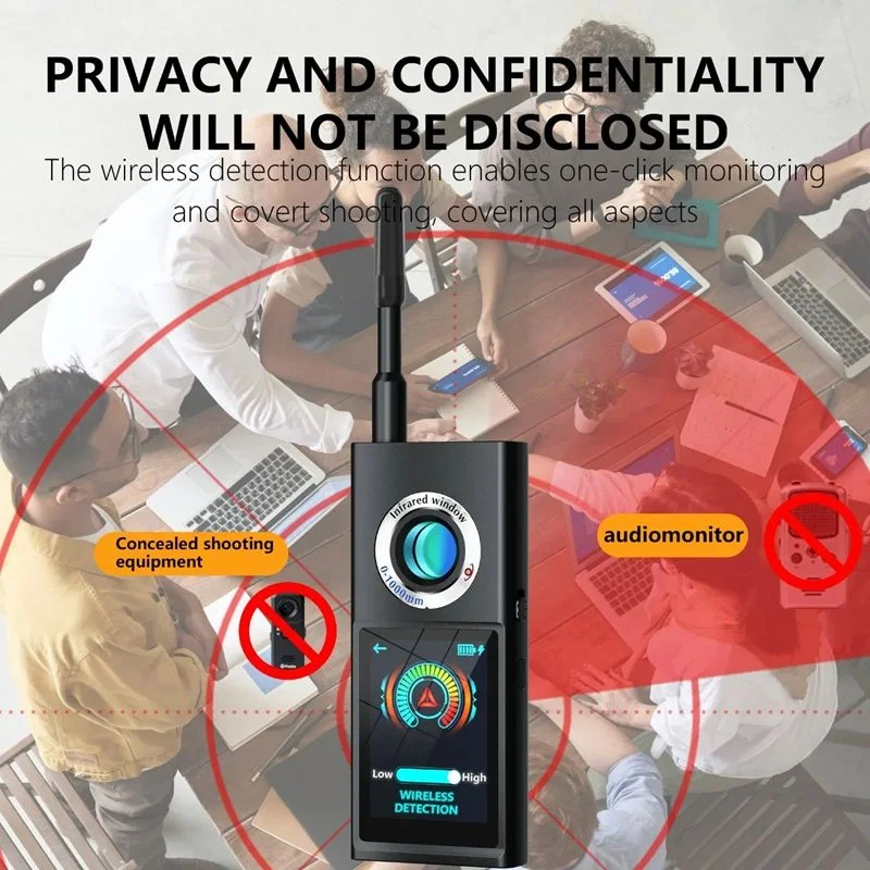 Portable Handheld Wireless Mini Camera Smart Anti-Spyware RF Signal Detector Infrared Adjustable Sensitivity GPS Finder Scanner