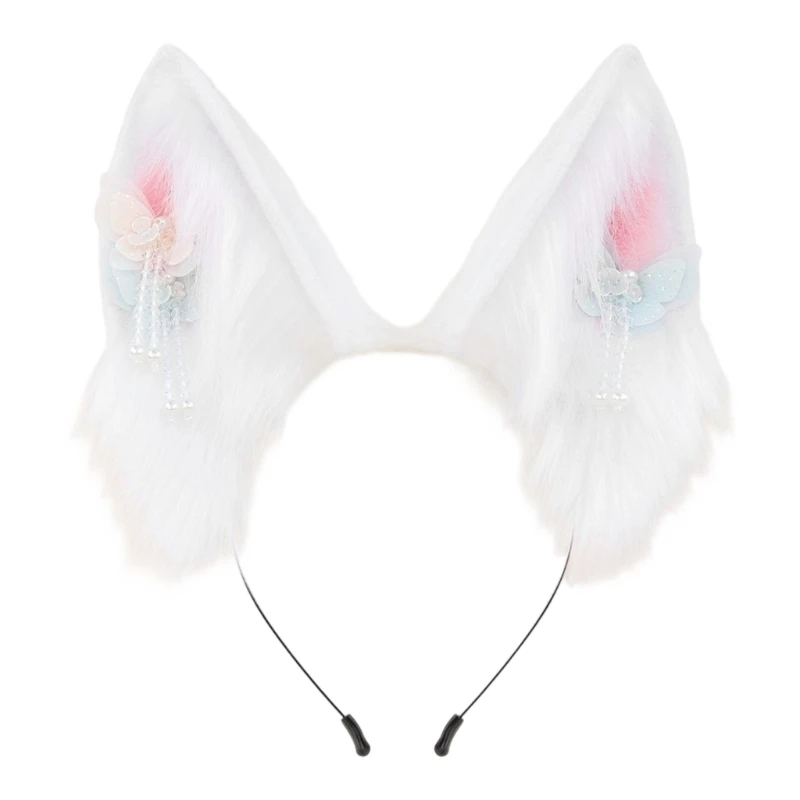 

Y5GC Furry Plush Anime Ear Hairband With Poseable Design For DressingUp Event Adults Kids Roleplay Theme Event Headpiece