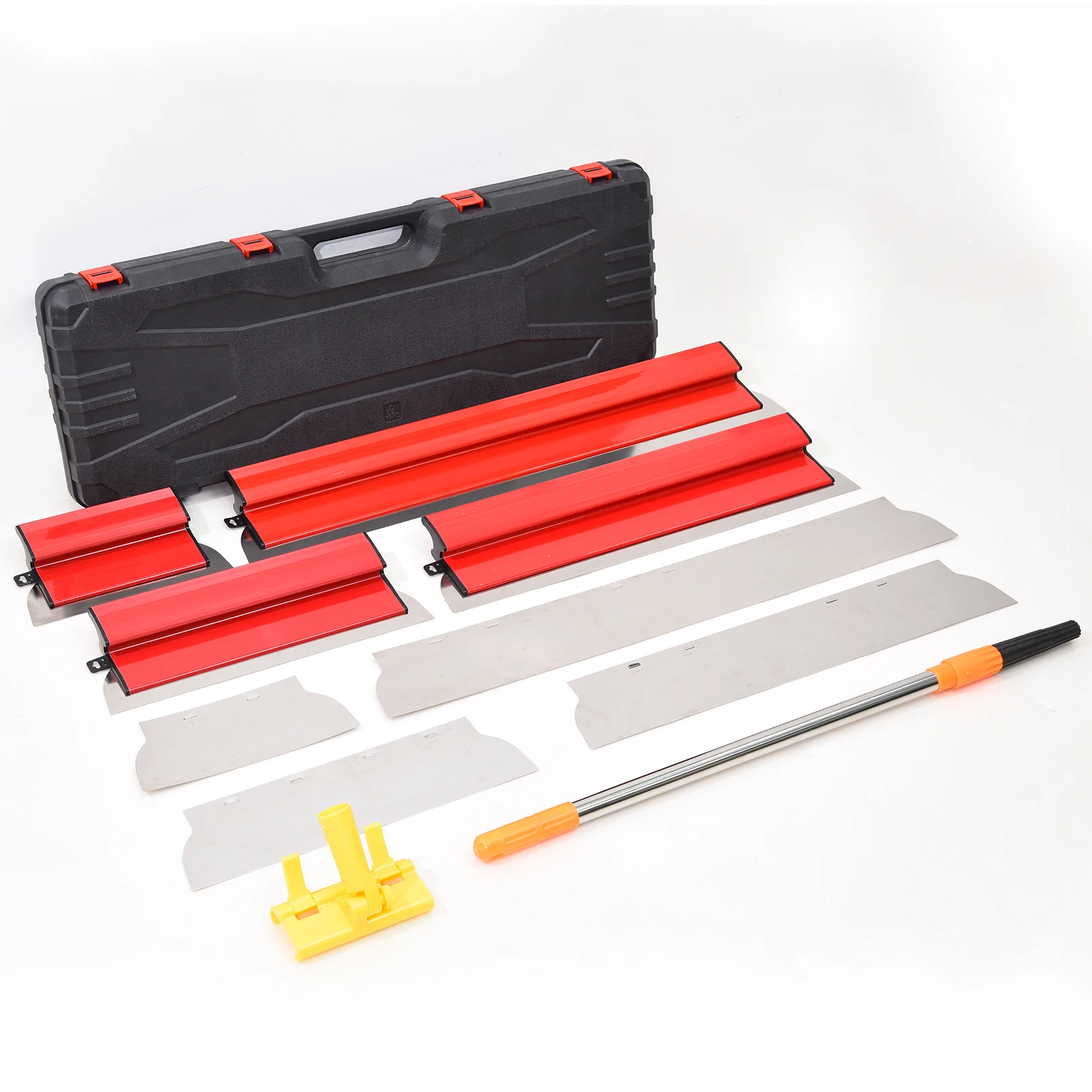 

Профессиональный скребок для гипсокартона, инструмент для снятия покрытия и шпаклевки из нержавеющей стали с нескользящей ручкой (красный) — ведро, удаление стен и краски