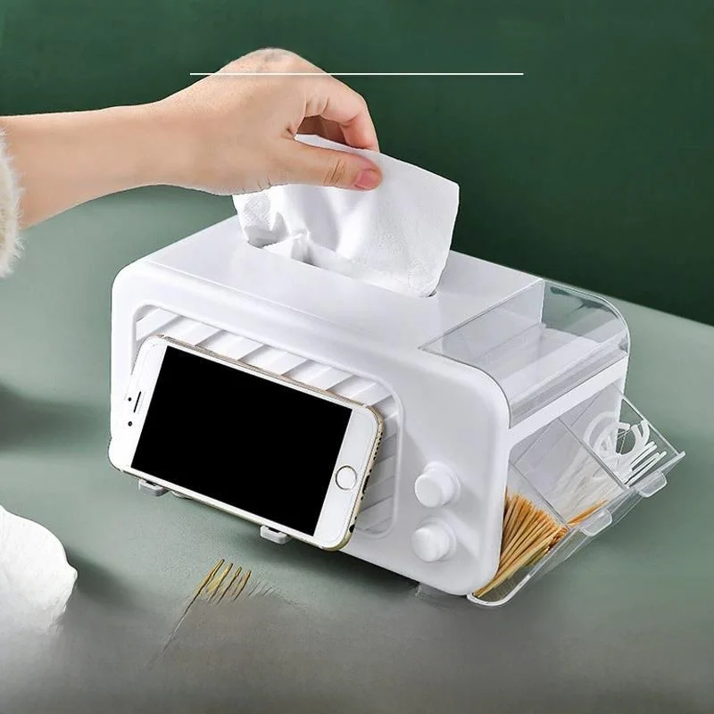 innovative-tissue-box-multi-functional-spring-tissue-box-living-room-storage-tissue-box-mobile-phone-stand-spring-tissue-box