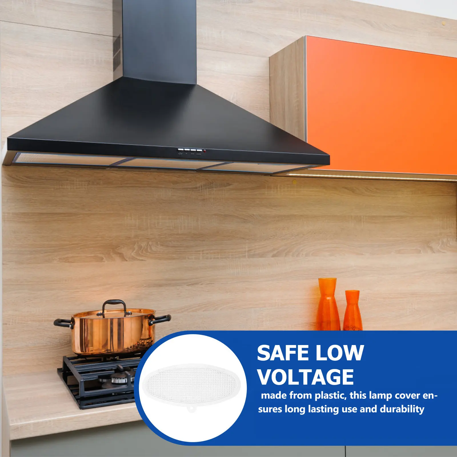 

2Pcs Range Hood Light Cover Oval Shape Plastic Lamp Diffuser Chinese Design for Kitchen Vent Hood Replacement Parts Lighting