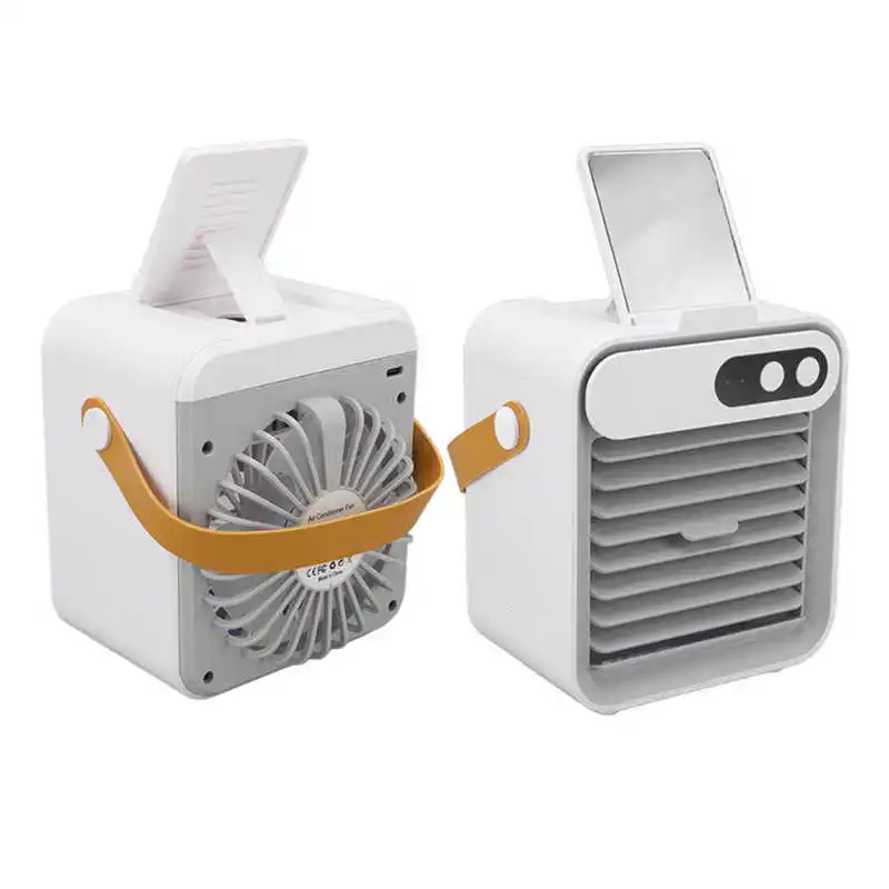 Настольный мини-кондиционер с 3 скоростями, мощный мобильный охладитель с зеркалом и держателем для мобильного телефона, охлаждающий вентилятор для дома и офиса