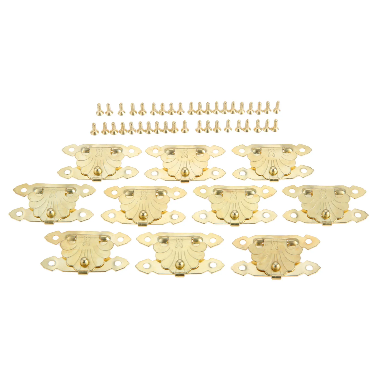 10Pcs/kit Antique Gold Padlock Hasp with Screw Jewelry Gift Box Hasp Latch Furniture Buckle Clasp Lock Handbag Buckle Hardware