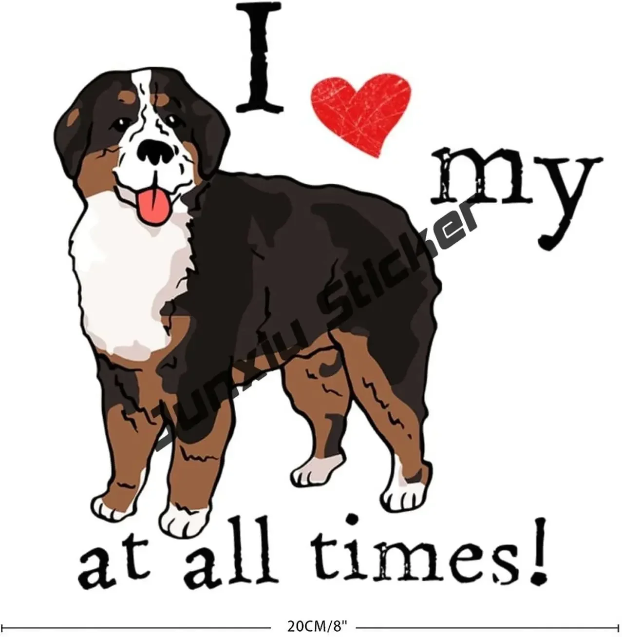 Bernese Mountain Dog Vinyl Sticker Decal Man's Best Friend Puppy Bernese Mountain Dog Breed Sticker for Car Windows Laptops - view 2
