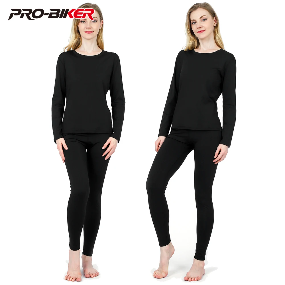 Women Thermal Underwear Set Winter Protection Thermal Underwear High Elasticity Long Sleeves Pants Pull On Sports Warm Clothing