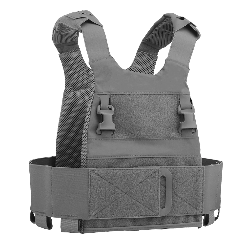 Wosport FCPC Plate Carrier Lightweight Cordura Tactical Vest with Velcro Panels Elastic Side Cummerbund 25mm Buckle for Airsoft