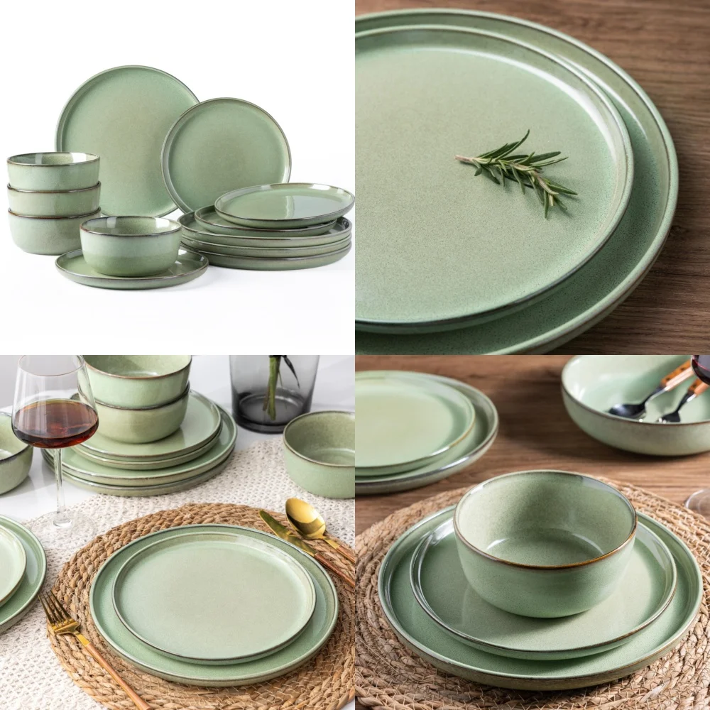 

Ceramic Tableware Set12 Piece Ceramic Dinnerware Set for 4 Stoneware Plates Bowls Modern Tableware Collection
