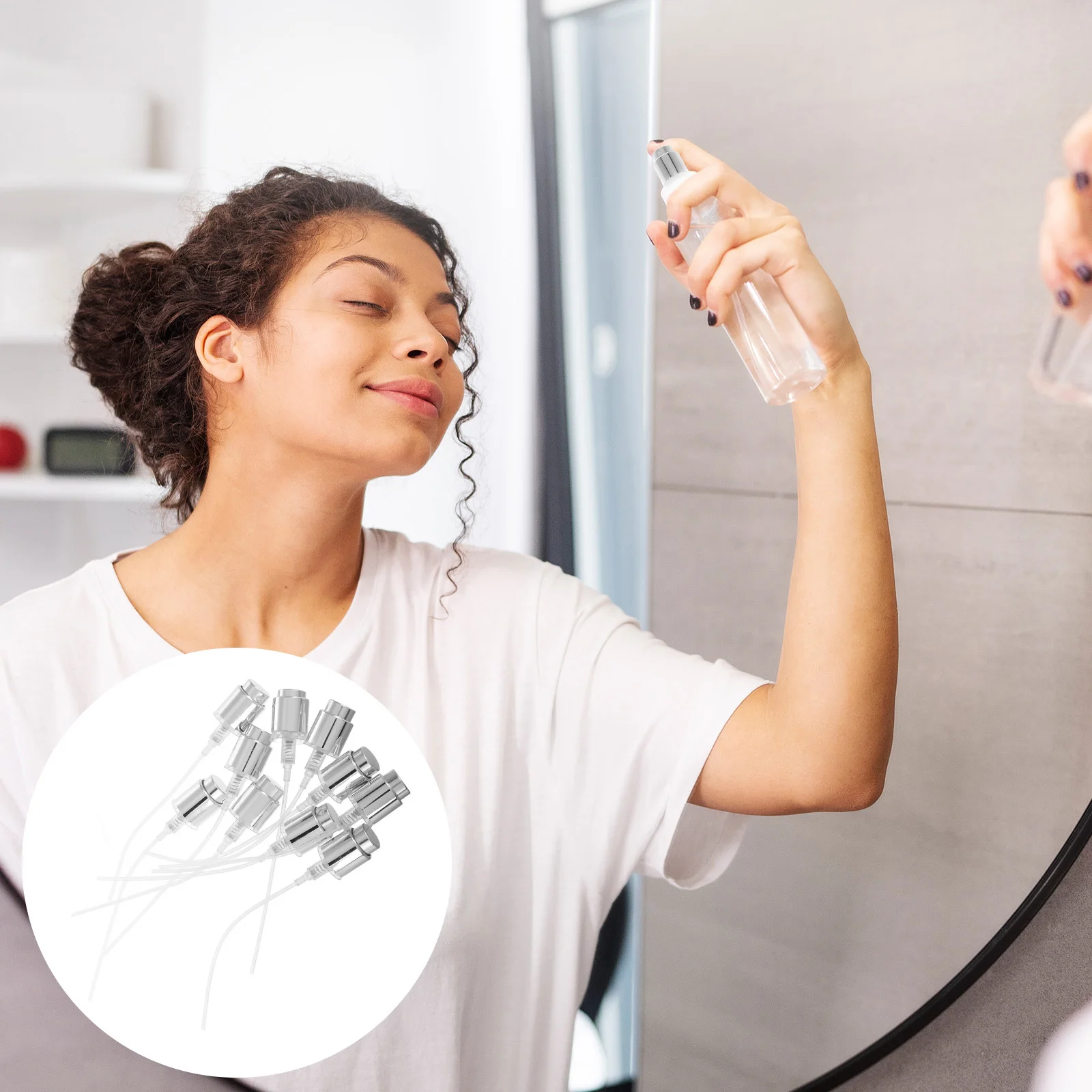 1 Set Perfume Bottle Spray Pump Replacement Mist Sprayer Nozzle For Diy Fragrance Travel Portable Use Durable Plastic Dispenser