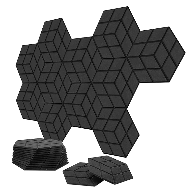 

A07T-12 Pack Self-Adhesive Acoustic Sound Proof Foam Panels 13.8 X 12 X0.4Inch,For Studios/Recording Studios/Offices