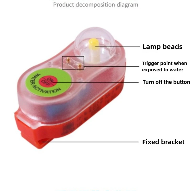 For Adult Child Survival Gear LED Seawater Activated Life Jacket Light Self Lighting Safety Vest Accessory Waterproof Plastic