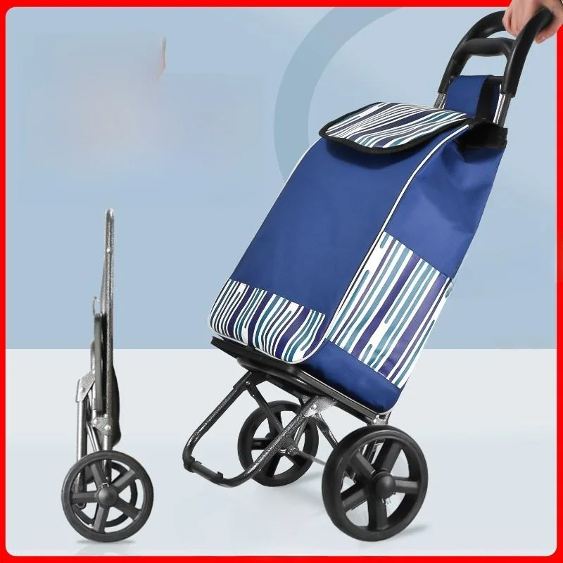 stainless-steel-lightweight-hand-pulled-shopping-cart-portable-grocery-buying-car-with-detachable-handle-for-elderly-home-use