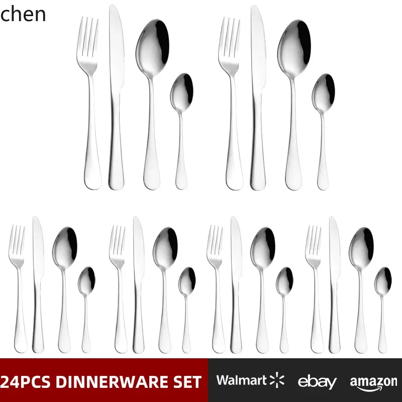 stainless steel cutlery set - hotel & home use, western cuisine, steak knives, forks, dessert spoons, dinnerware set