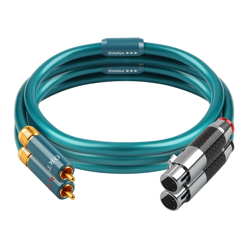 1 زوج أورتوفون RCA إلى XLR ذكر أنثى كابل الصوت 7N واحد كريستال النحاس السلطة مكبر للصوت المتكلم اتصال كابل