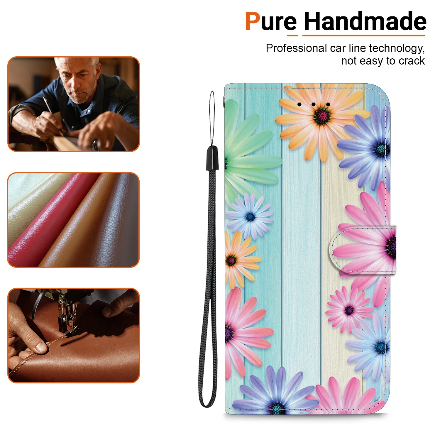 Etui na telefon Beauty do Samsung Galaxy A57 A37 A27 A17 A07 A56 A36 A26 A16 A55 A35 A25 A15 A54 A34 A14 A24, skórzane etui z klapką — zdjęcie produktu 6