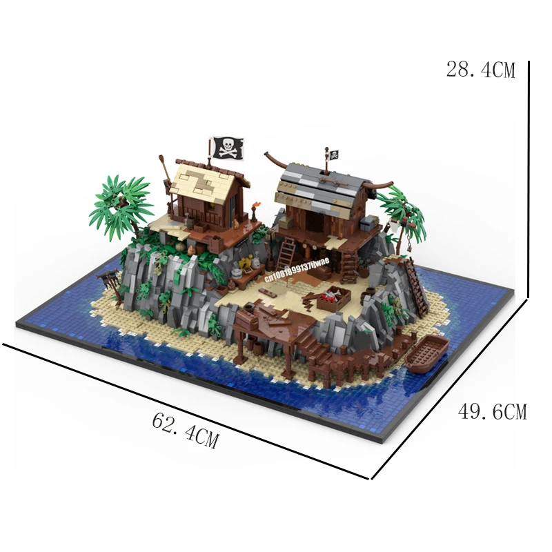 ใหม่ 5851PCS ยุคกลาง Pirate Series MOC Pirate Hideout รุ่น DIY ไอเดียสร้างสรรค์ของเล่นเด็กวันเกิดของขวัญบล็อกอาคาร