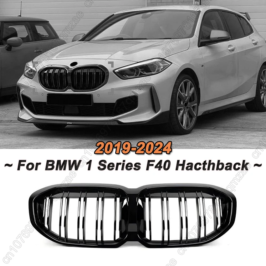 

Double Slat Style Front Kidney Grille Grill For BMW 1 Series F40 Hacthback 2019 2020 2021 2022 2023 2024 Racing Grills Body Kits