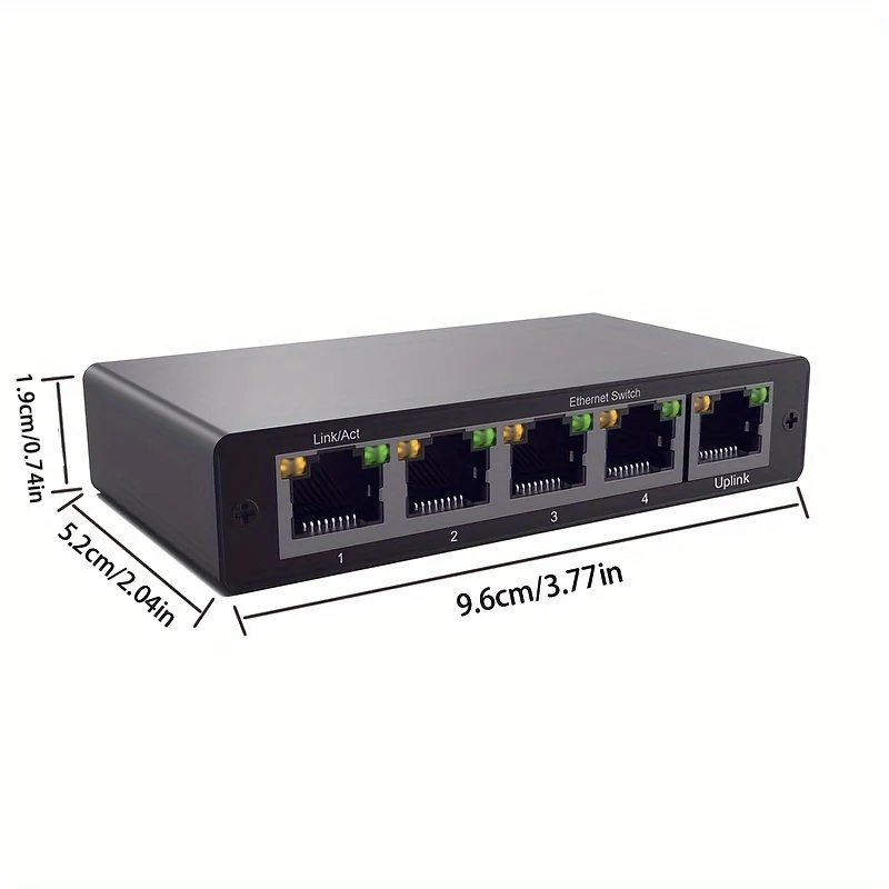 5‑Port Gigabit Ethernet Splitter 1‑in‑4‑out Plug and Play Wide Compatibility 4 Devices Simultaneous Networking For Home Office