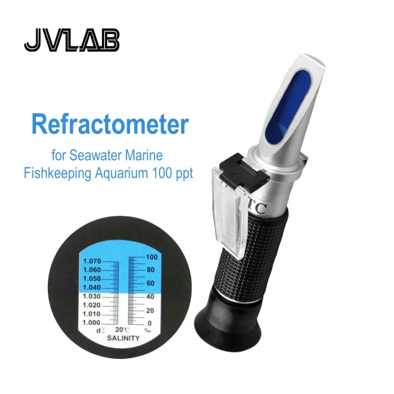 

Handheld Portable Salinity Refractometer Density Meter for Seawater Marine Fishkeeping Aquarium 0-100 ppt