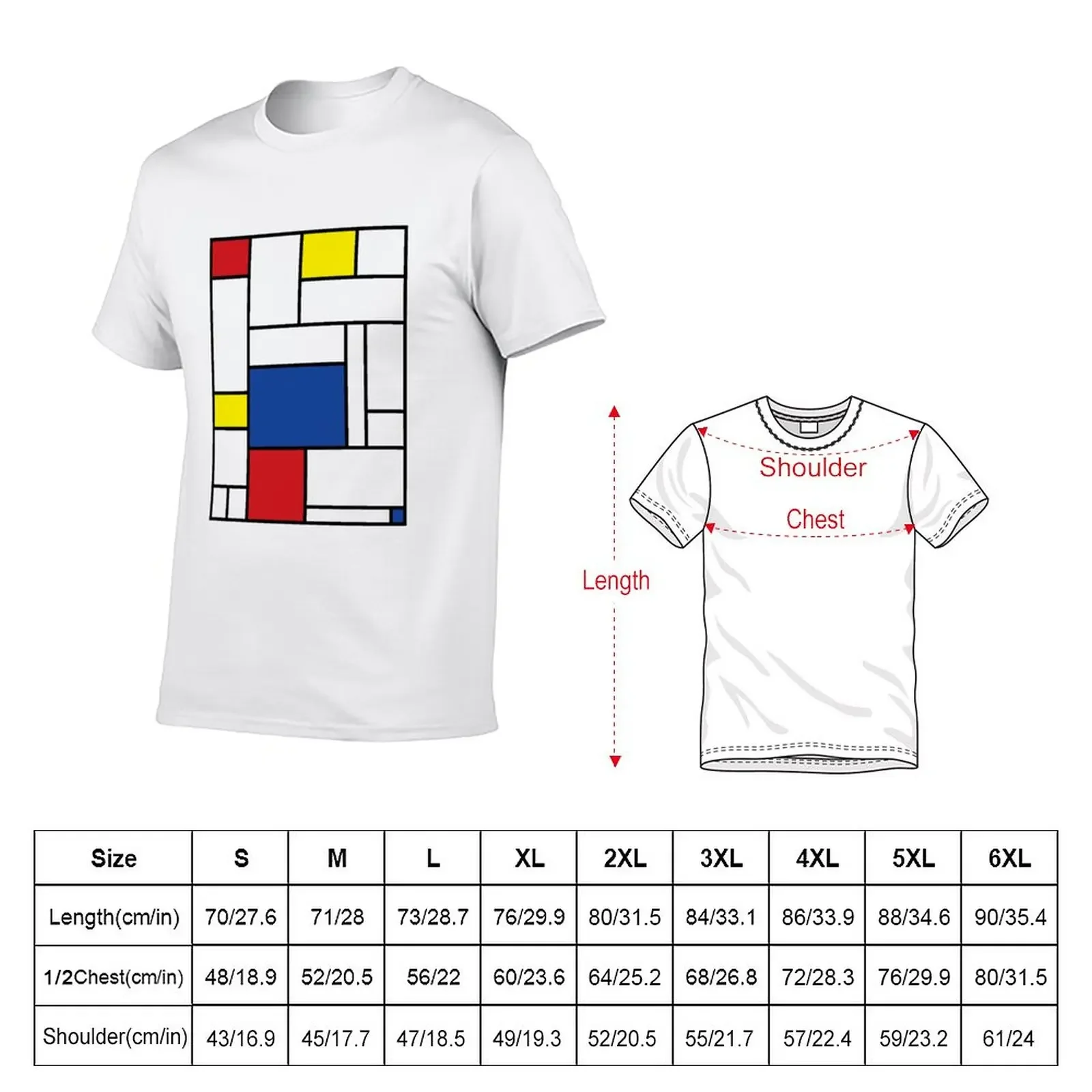 Mondrian Minimalist De Stijl Modern Art II ? fatfatin T-Shirt kawaii clothes funnys customizeds mens graphic t-shirts pack